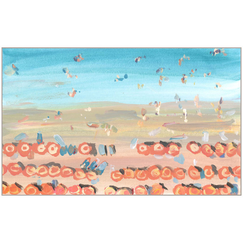 "Amalfi Abstract 5" par Katie Ré Scheidt, H 33,25 po x l 53,25 po, Cadre flottant blanc