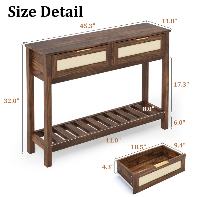 45.3'' Console Table, Brown