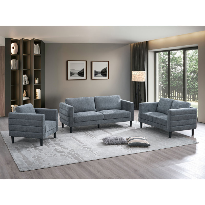 Chaise en tissu gris anthracite Kwalité Imports Brayden