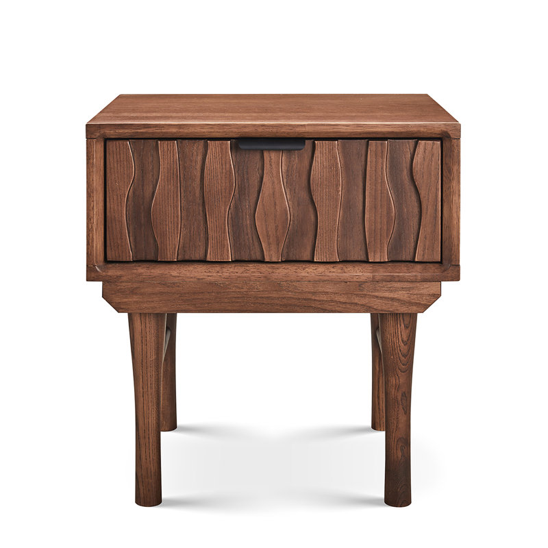 Veneto  One Drawer Bedside Cabinet, Walnut