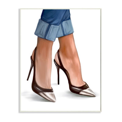 «Fashion Fashion Heels Cuffed Blue Denim» par Ziwei Li - reproduction d'art