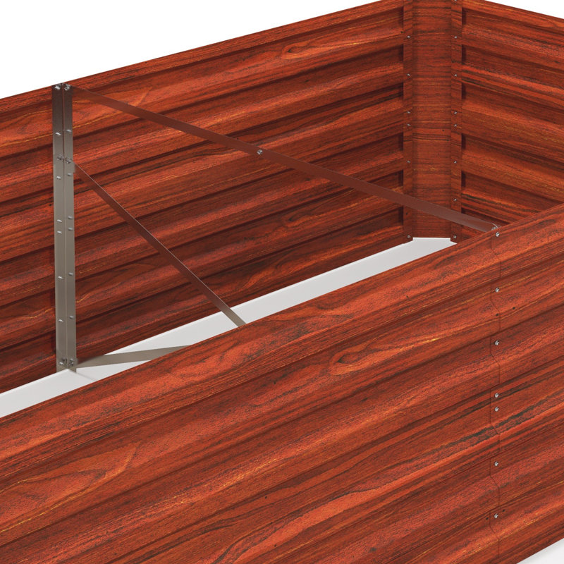 Galvanized Raised Garden Bed, 23.25" H x 70.75" W x 35.5" D, Brown
