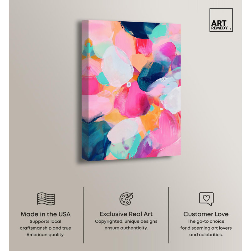 Peony Burst Vision Multicolor Abstract Canvas Art, 10" x 15"