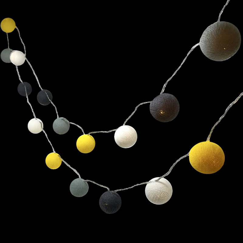 Misti LED Cotton Ball String Light, 20 Lamps - 5 Metre Long