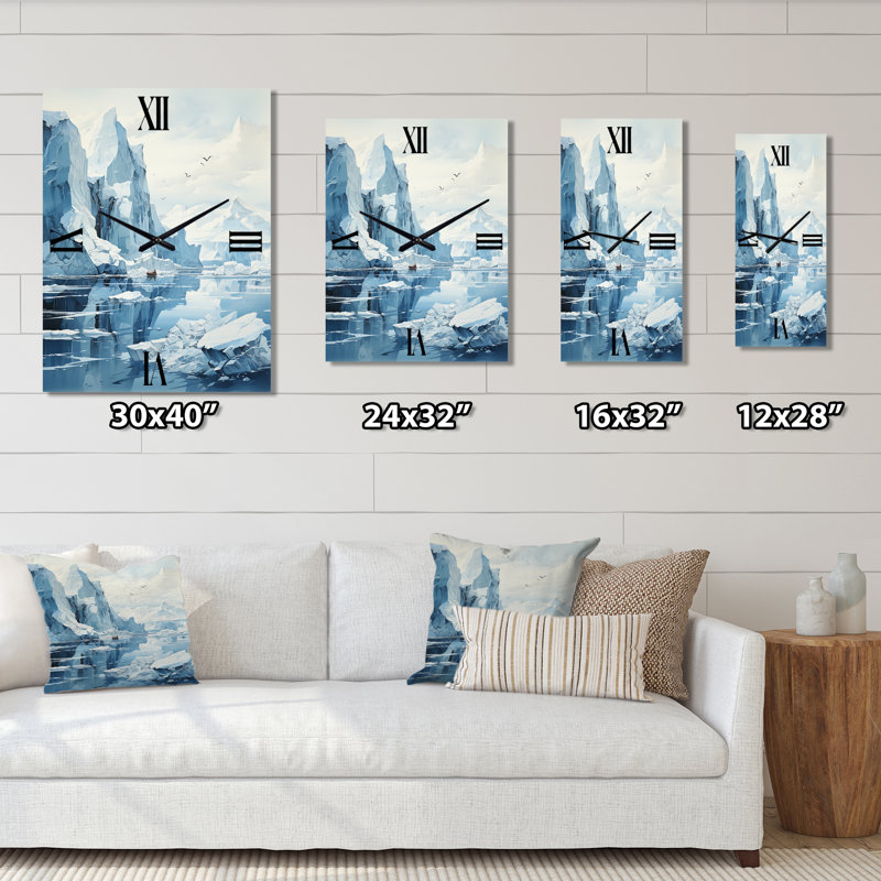 Horloge murale bleue Iceberg, Très grand