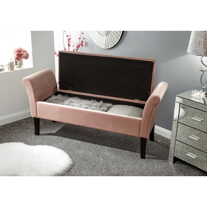 Newtowne Upholstered Storage Bench, Blush Pink