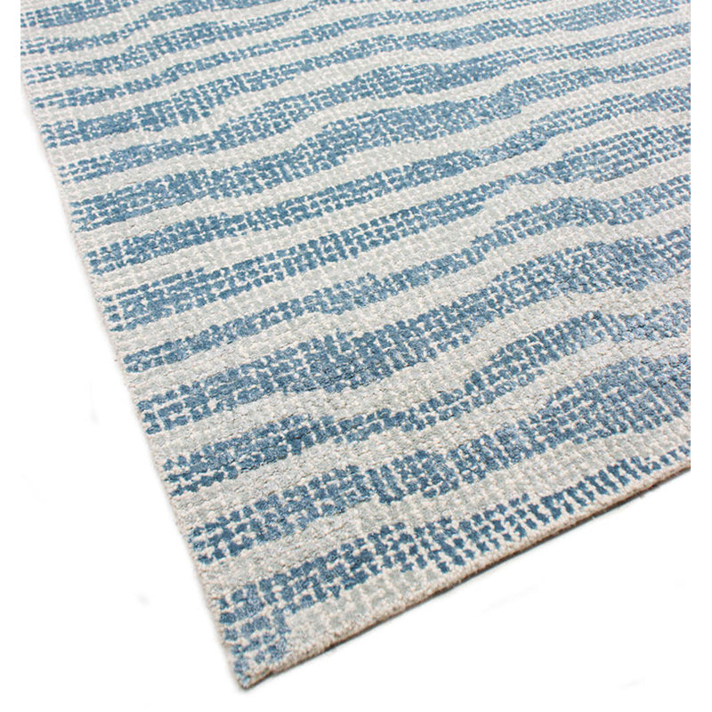 Trenta Striped Area Rug in Denim, Rectangle 5' x 8'