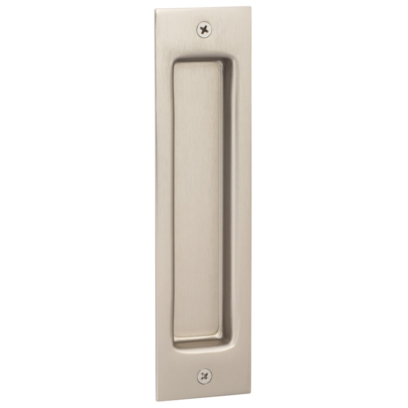 Satin Nickel Flush Barn Door Handle, 14-inch