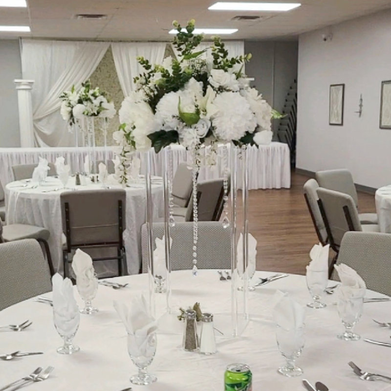 Clear Acrylic Wedding Flower Stand, Floral Display Pedestal for Ceremony, Aisle, Party & Event Decoration