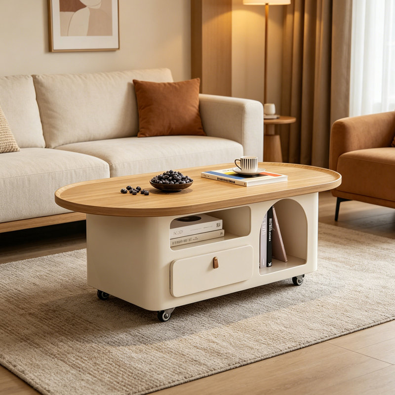 Ana, 16.53" H x 39.37" L x 21.65" W, Brown/White