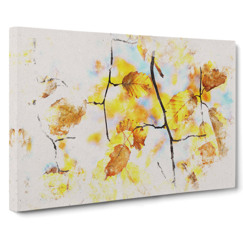 Autumn Leaves Vol.3 Watercolour - Wrapped Canvas, 50cm H x 76cm W x 3cm D