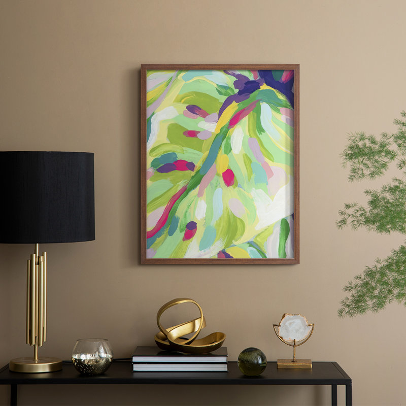 «Bright Tropical Abstraction I», H 21 po x l 17 po, Noyer
