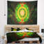 Tapisserie sphère abstraite à sphère fractale vert vif-28495308