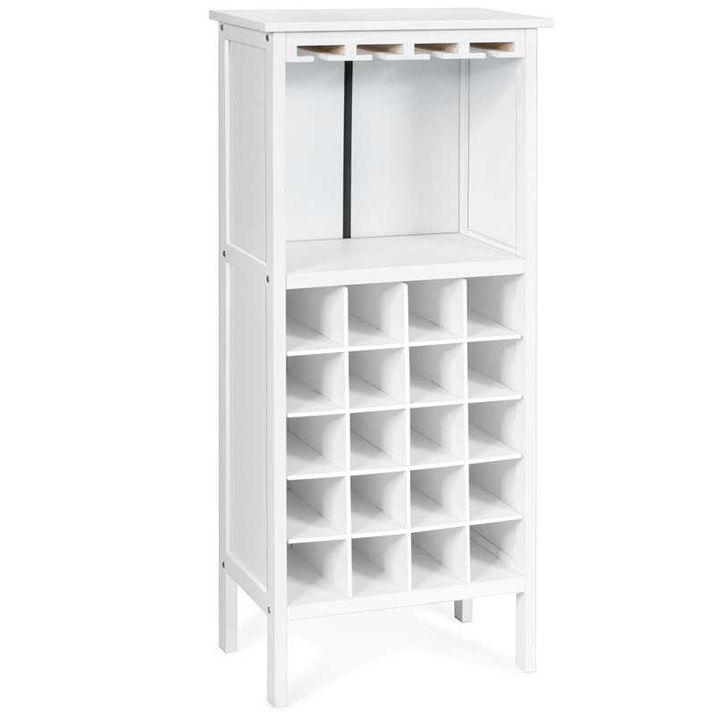 Chamberlan 20 Bottle Wine Bottle & Glass Rack, White