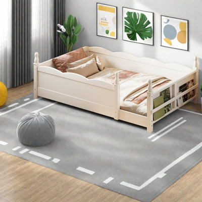 Lits simples avec rangement, panneau de fibres à densité moyenne en bois de style Montessori pour chambre d'enfant