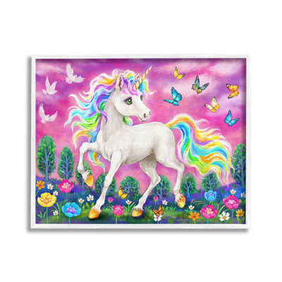 "Unicorn In Meadow Single Photo Frame" par Kayomi Harai sur toile