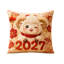 Taie d'oreiller décorative de Noël avec un agneau mignon, coussin en fibre de polyester, taie d'oreiller décorative-1782381912