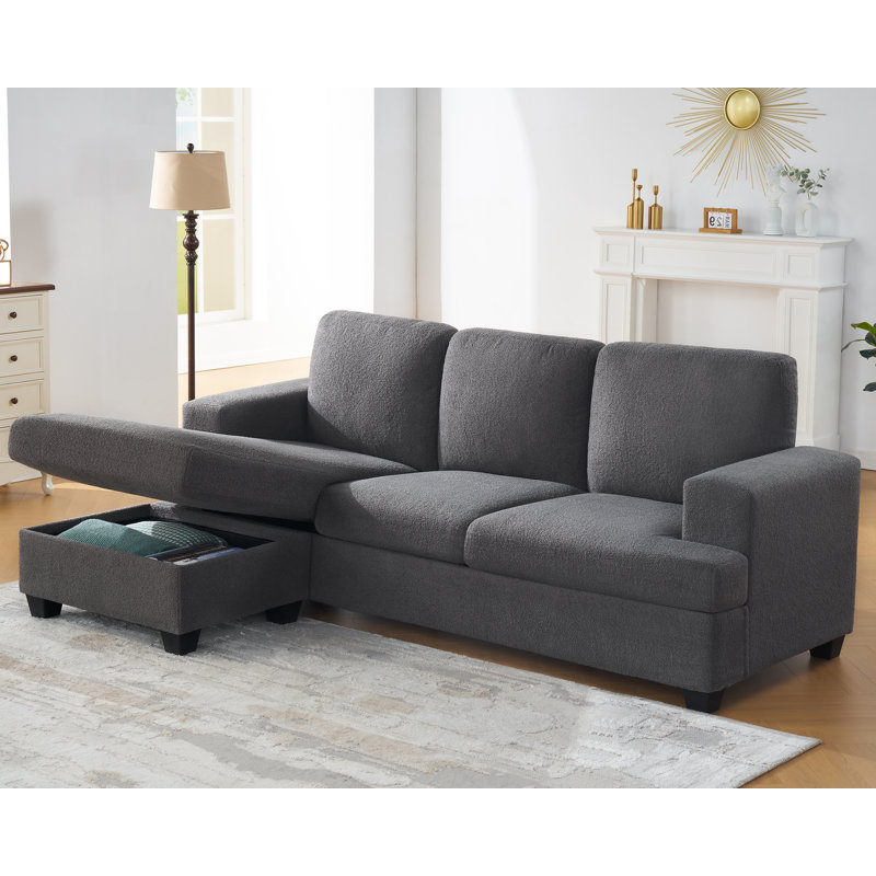 Canapé rembourré Leggat, Boucle gris