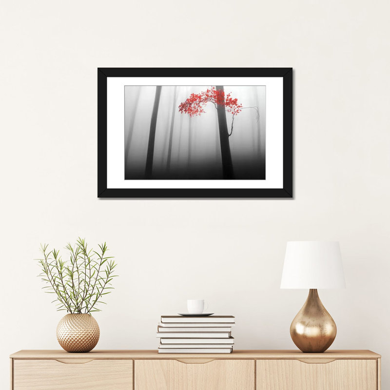 «Illusion», impression sur toile, H 16 po x l 24 po x P 1 po, Papier avec cadre noir, Blanc