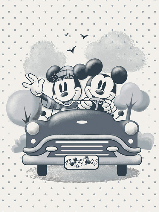 Mickey Mouse Driving' Graphic Art Print on Wrapped Canvas