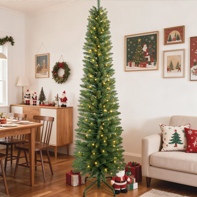 Pre‑Lit Slim Pencil Artificial Christmas Tree