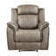 Fauteuil inclinable en bois massif et en contreplaqué, microfibre brun sable, assise de couleur relaxante, coussins de dossier attachés pour une sensation douillette