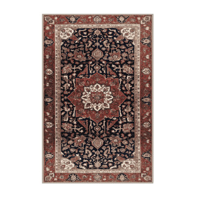 Machine Washable Persian Brown Area Rug