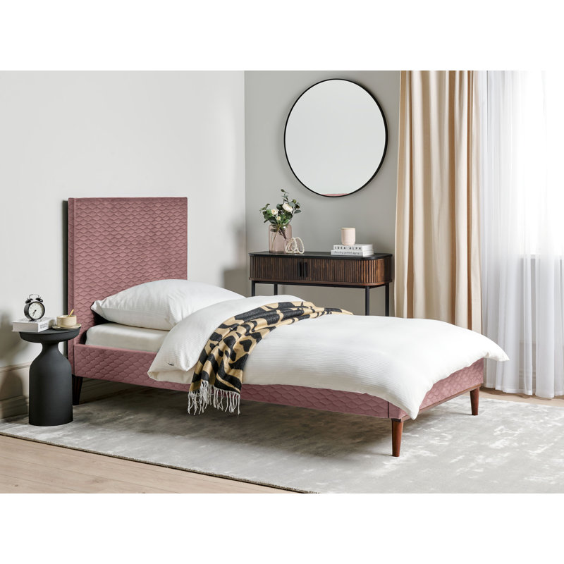 Adamira Upholstered Storage Bed, European Single (90 x 200cm), Brown/Pink