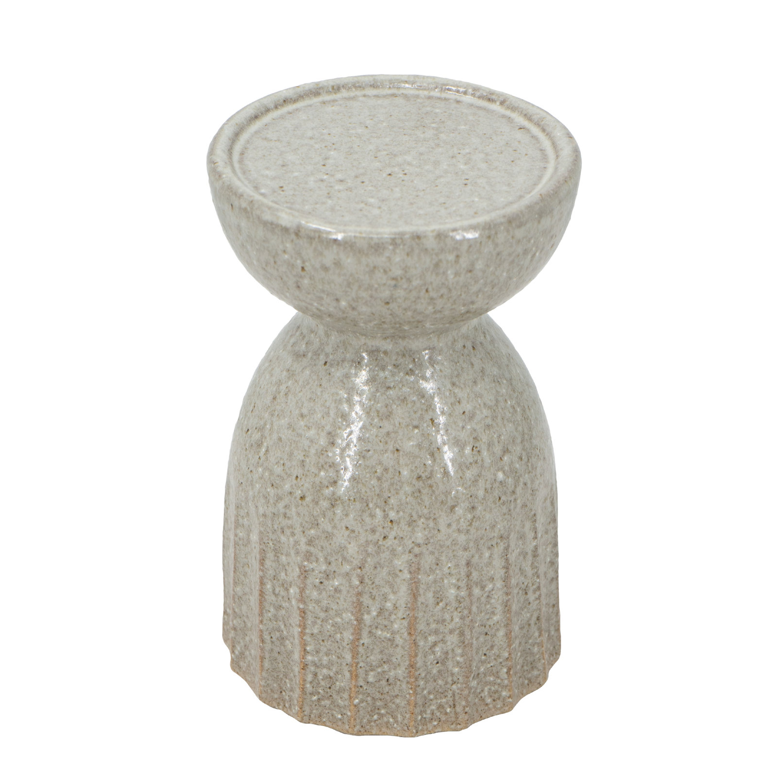 Ceramic Candle Dish, 6.9" H x 4.3" W x 4.3" D