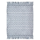 Dollis Geometric Handmade Rectangle 8' x 10' Recycled P.E.T. Indoor / Outdoor Area Rug in Light Blue/Ivory