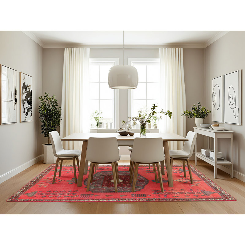 Tapis rose traditionnel Ilsebeau, Rectangle 7 pi x 10 pi