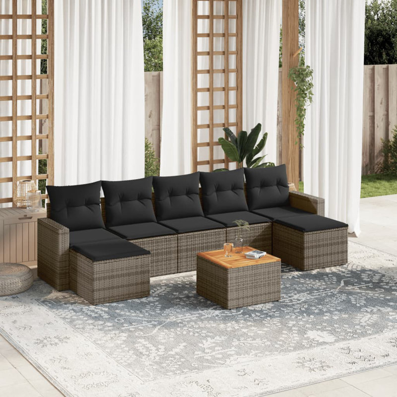 Vidaxl Garden Sofa Set Grey, Dark Grey