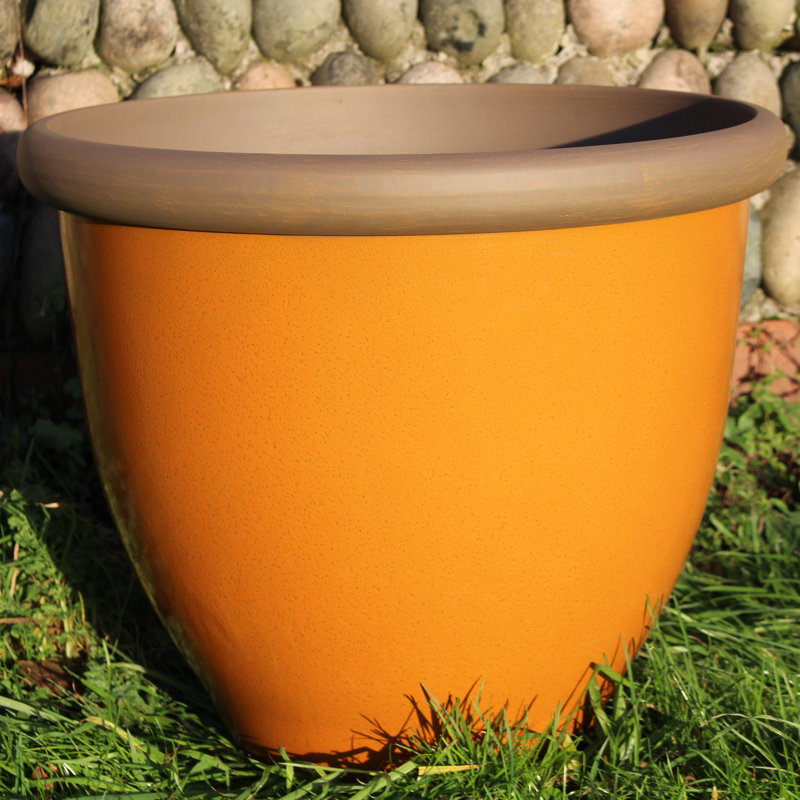Campuzano Pot Planter, 35cm H x 40cm W x 40cm D, Amber