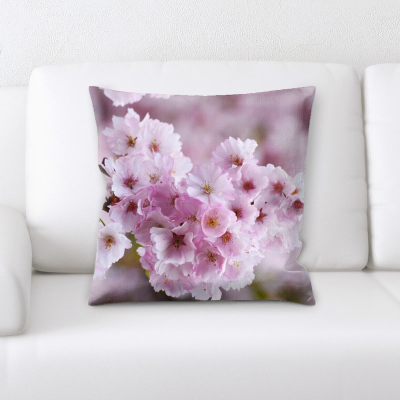 Coussin décoratif fleurs cerises