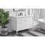 Meuble-lavabo autoportant de style vintage de 47,8 pouces avec lavabo, armoire de salle de bain avec 6 tiroirs et 2 portes, pieds en bois massif, charnières à fermeture douce