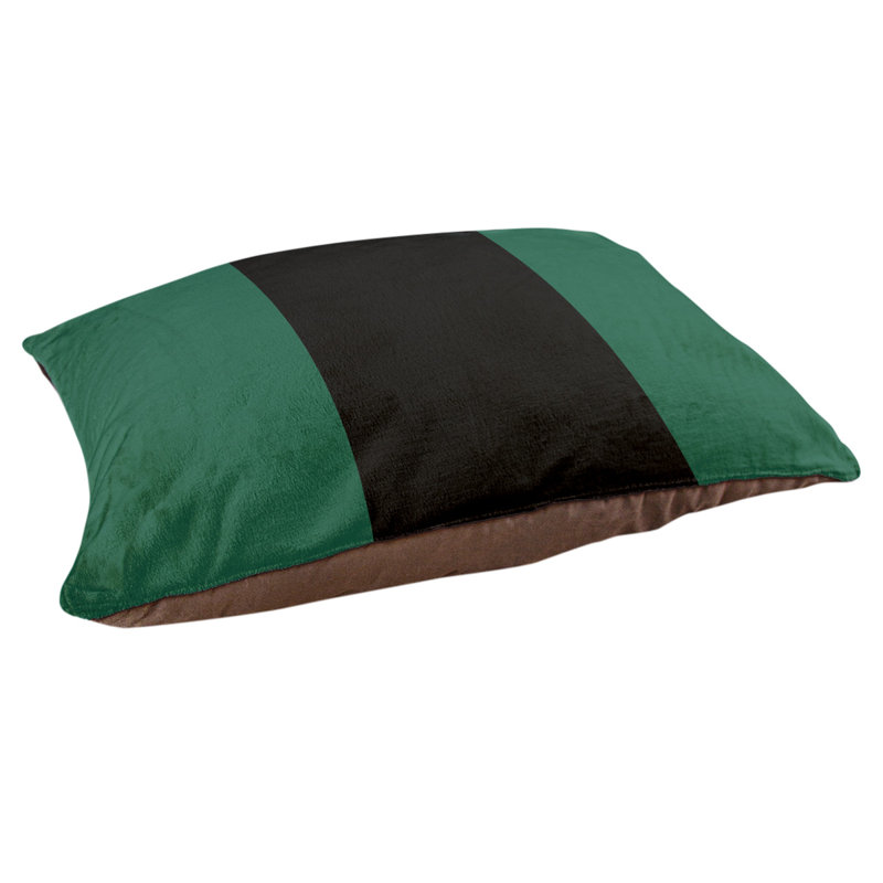 Coussin d'intérieur New York, Petit (l 28 po x P 18 po x H 6 po), Vert / noir