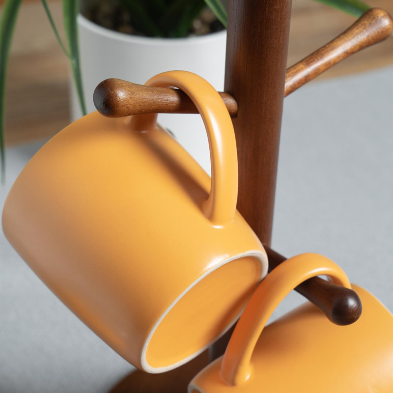 Argon Tableware - Matt Coloured Coffee Mugs - 350ml - Pack of 4, Yellow