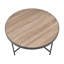 Table basse ronde en bois avec cadre en métal