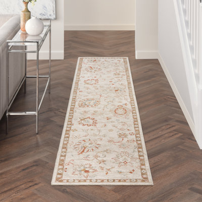  Tapis ivoire rétro 2 pi 3 po x 10 pi 2 po Infinite