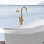 Bec de baignoire sur pied avec inverseur et douchette Kizzey
