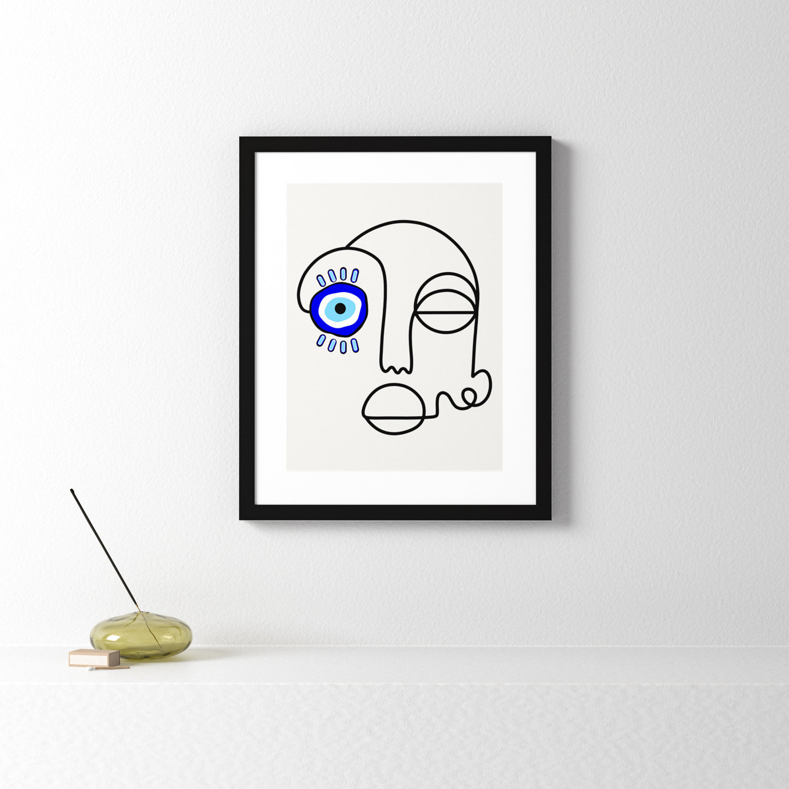 No Evil Allowed by Shatha Al Dafai, 21.38" H x 17.38" W x 0.875" D, Noir Black