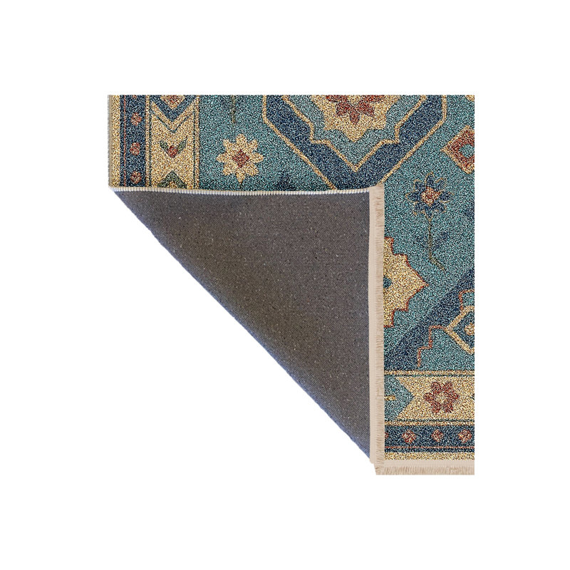 Tapis vert tissé à motif lavable Mosso, 2' x 2'11"