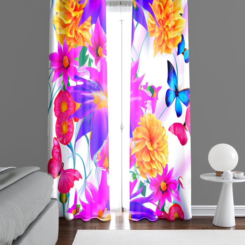 Paire de rideaux semi-transparents en polyester Daquion, L 20 po x L 61 po