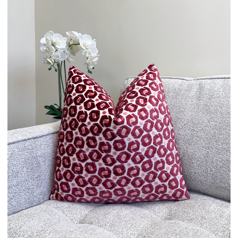 Housse de coussin en velours Broken Rings, Carré 20 po, Rose