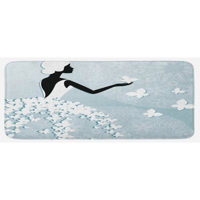 Glam Solid Colour Polyester Kitchen Mat