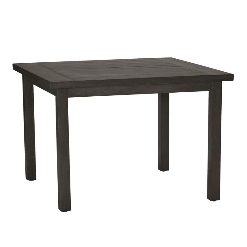 Table de salle à manger carrée en aluminium Club - Gris ardoise, Gris ardoise