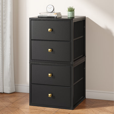 Stackable Fabric Storage Drawers –Modular Organizer, DIY Closet Dresser, Nightstand, Bedroom & Living Room, Multiple Sizes (Standard/Wider/Higher) & C
