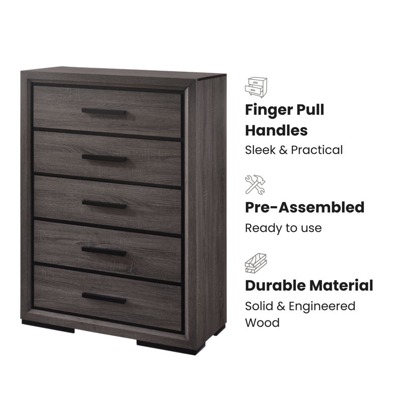 Commode 5 tiroirs Camile