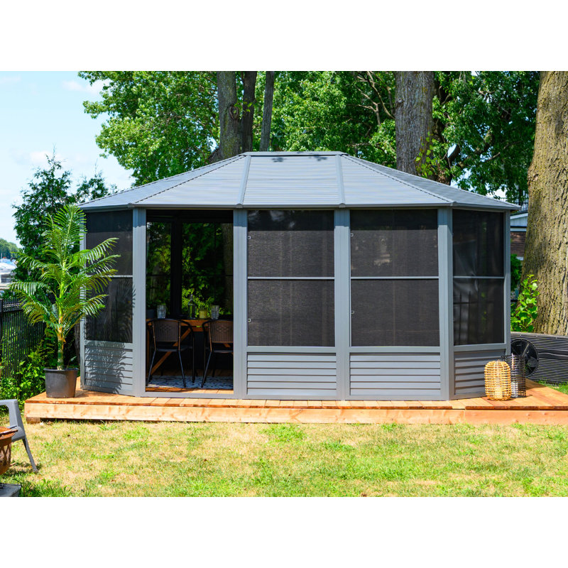 Florence Solarium with Metal Roof, Slate, Slate, 15 Ft W x 12 Ft. D