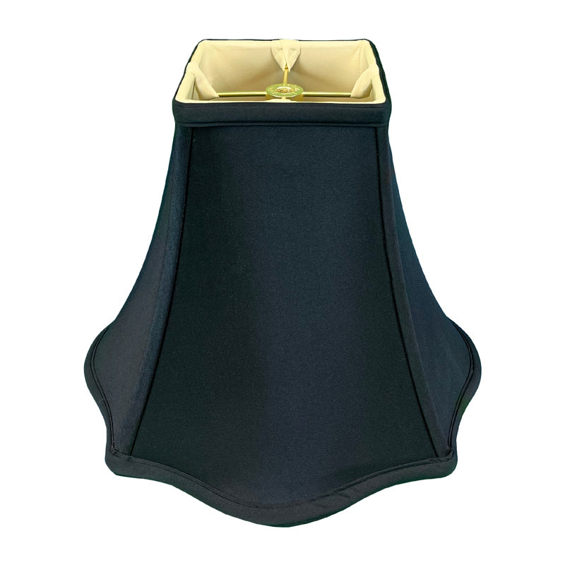 Abat-jour cloche en soie / shantung (araignée), Noir, H 11,5 po x l 14 po x P 14 po